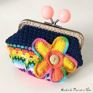 Crochet PATTERN - Coin Purse Navy Colors