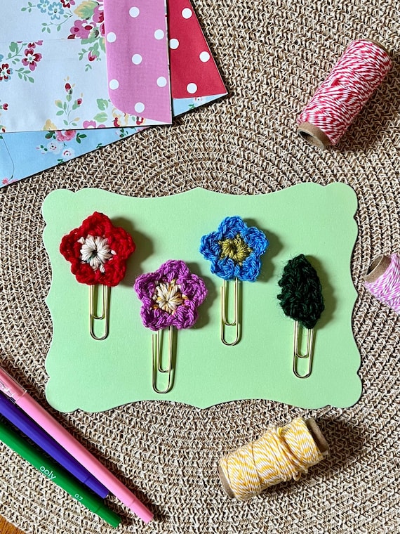 Handmade Journal Clips Floral Set Of 4