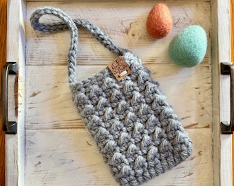 Handmade Crochet Phone Bag: Boho Style Wool Blend Wristlet