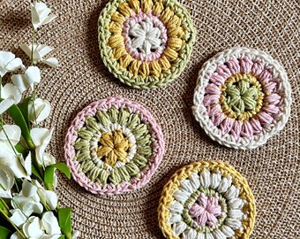 Farmhouse Crochet Cotton Coasters: Handmade Trivets