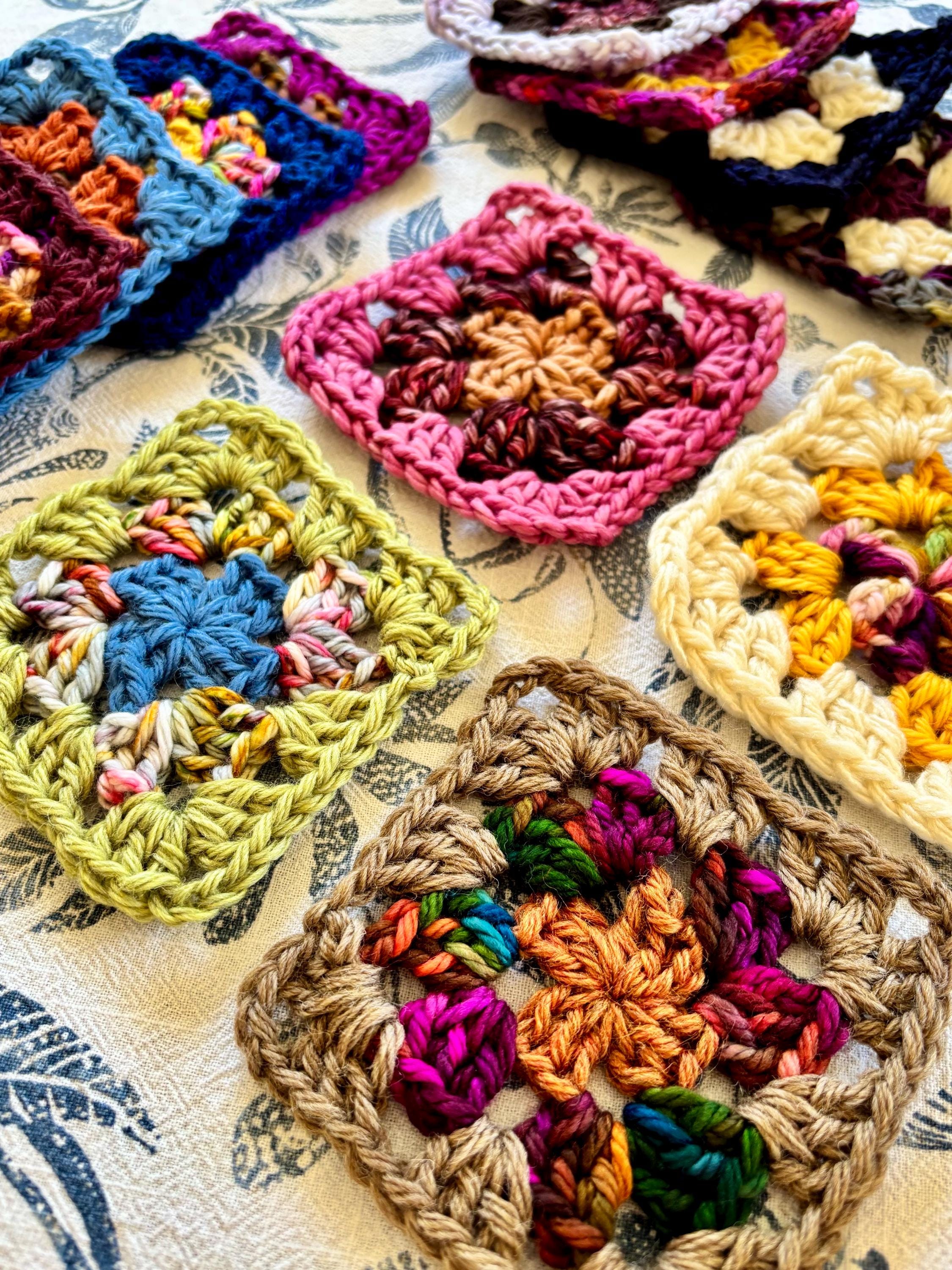 Handmade Merino Wool Crochet Granny Square Coasters - Farmhouse Mug ...