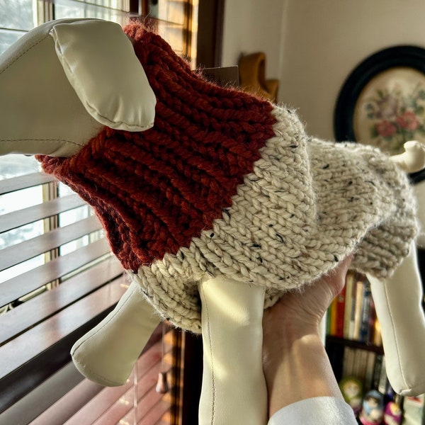 READY TO SHIP Handmade Knit Cozy and Cute Dog Sweater