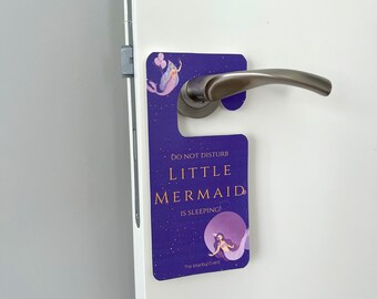 Baby Girl Lilac Mermaid Door Hanger - Do Not Disturb Little Mermaid Is Sleeping