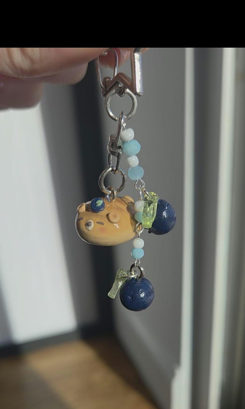 Blueberry Bread Bear Keychain - Etsy