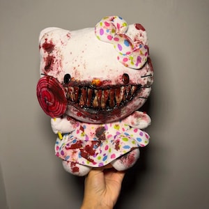Custom Horror Lolipop hell Kitty Art doll Collectible