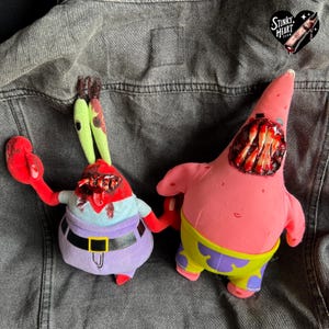 Horror Mr. Krabs und Patrick Stern gruselige Kuscheltiere