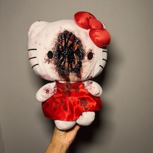Custom Horror Red hell Kitty Art doll Collectible