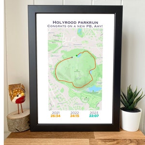 Gepersonaliseerde parkrun-routekaart | Parkrun-cadeau | PB's uitvoeren | Strava-kaart