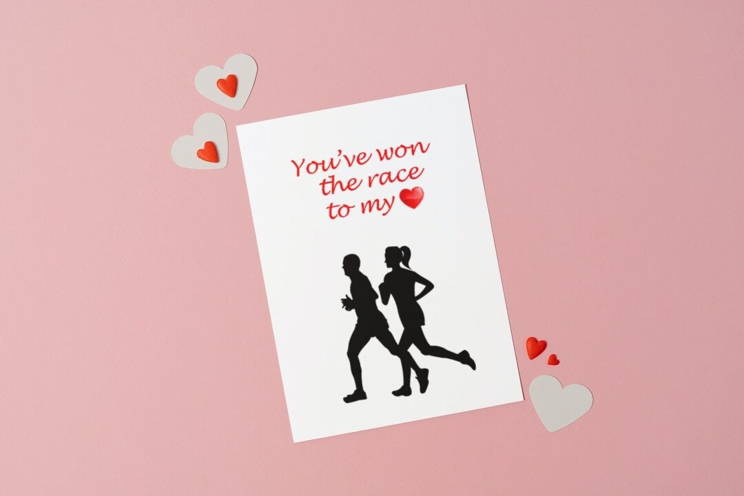 Valentine's Day Card for Runners You've Won the Race Etsy