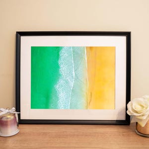 Fotografía de playa irlandesa / Impresión tricolor de playa con la bandera de Irlanda / Arte mural del condado de Mayo / Fotografía de playa de Irlanda / Regalo para casa