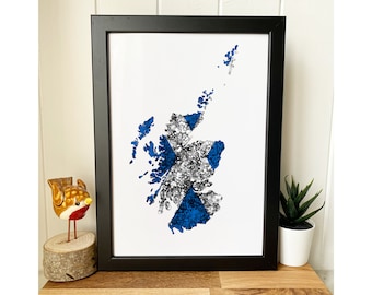 Scotland map | The Saltire | Scottish flag | Map of Scotland | Scotland poster | Scotland print | Scottish poster | Scottish print