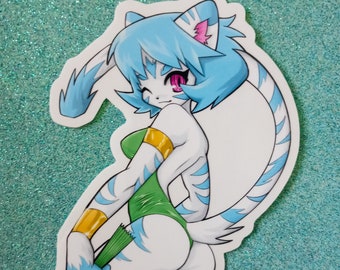 Year of the (Blue) Tiger Clear Sticker 3.5"x4.9"