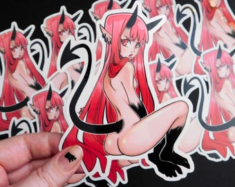 Sulking Succubus Pinup Vinyl Sticker