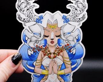 Winter Fawn Vinyl Sticker 3.4"x4.8"