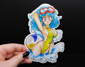 Summertime Maron Vinyl Sticker 4"x5.8"