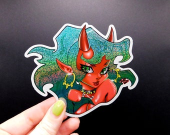 Glitter Demon Sticker