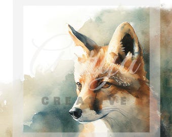 Adorable Watercolor Fox Printable Wall Art – Baby Nursery Decor Digital Download