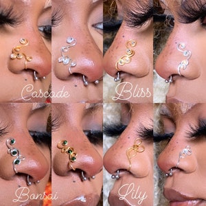 Bliss Cascade Lily Bonsai New Nose Cuffs// 4 Styles// Fake Nose Ring// Faux Nose Cuff // Faux Nose Jewelry //Nose Jewelry