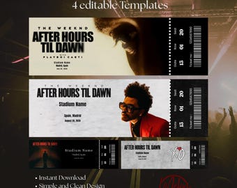 The Weeknd-ticketsjabloon - 4 ticketsjablonen