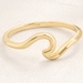 Minimalist Wave Ring 14K Solid Gold Stackable Band, Ocean Asymetric ...