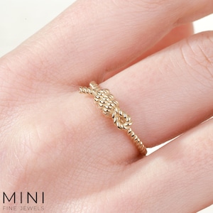 Double Rope Knot Ring 14K Solid Gold Stackable Rings, Love Twist Rope Band, Twisted Rope Ring, Soulmates Rings Braided Ring Women
