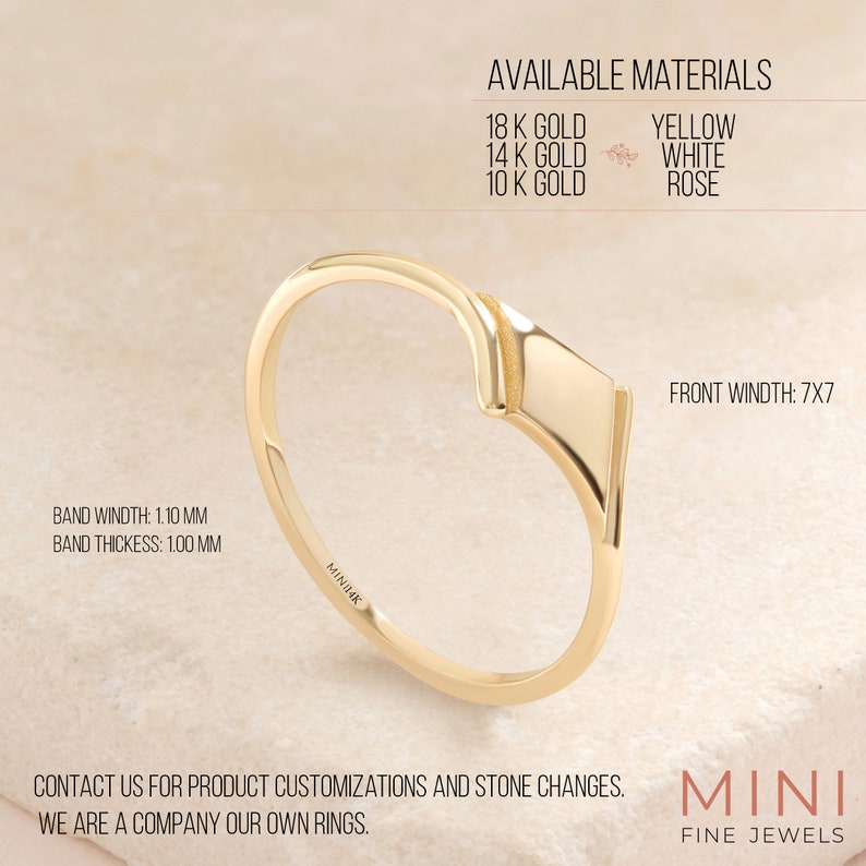 Here is 14K Gold Signet Ring! Our Personalized Word Alphabet Ring will be perfect Mindful Ring for Girl, best friend or girlfriend! This Custom Engraved Letter Pinky Ring is Comfortable Fitting Ring for daily life.