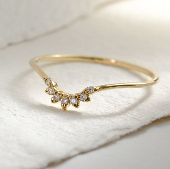 14K Solid Gold Sun Ring, Minimalist Ring, Stackable Rings For Women | eBay