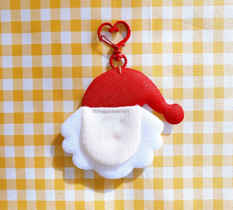 Santa Key Rings Santa Keyring With Red Heart Clasp, Cute Christmas Keychain Gift - Etsy