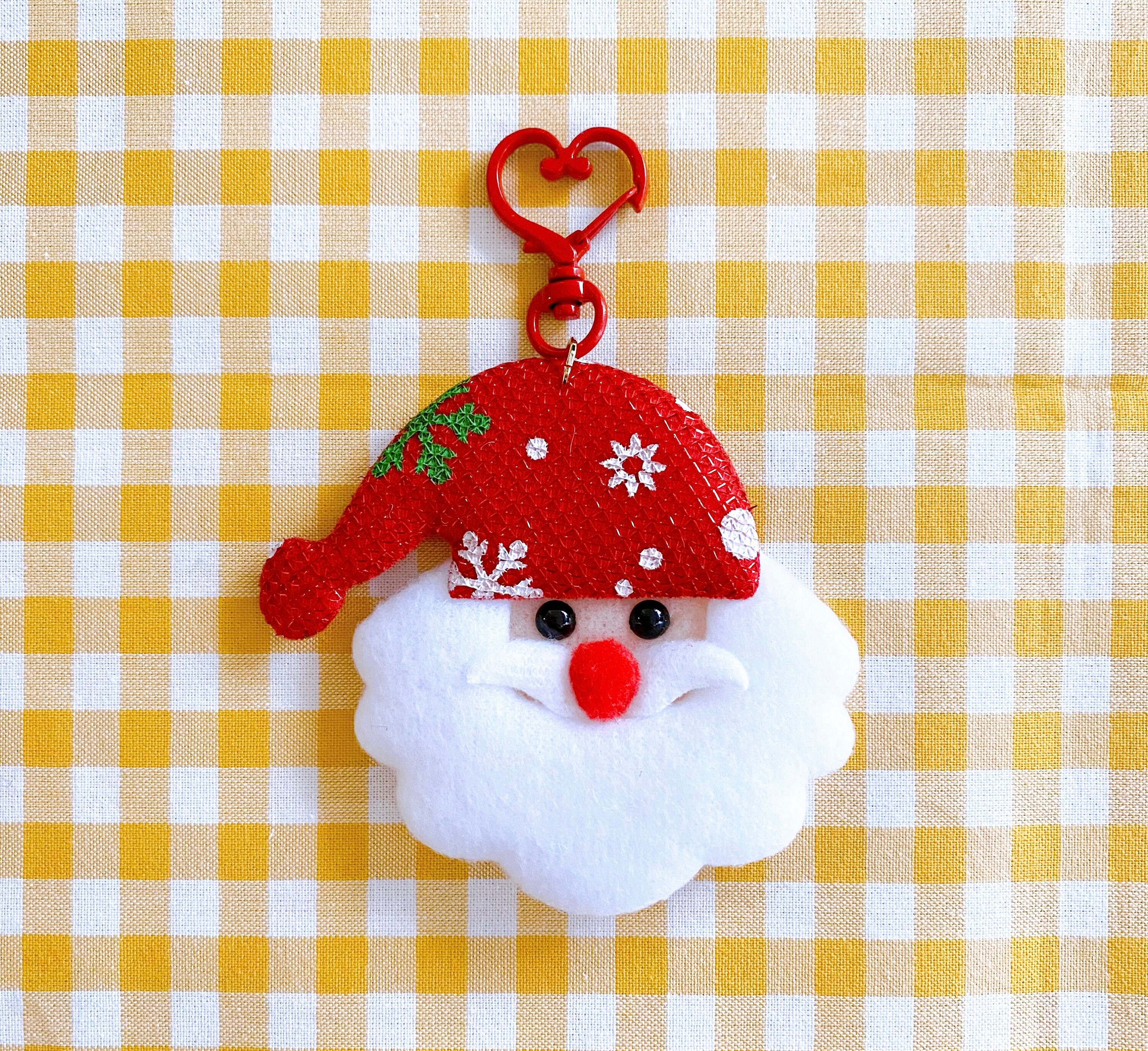 Santa Key Rings Santa Keyring With Red Heart Clasp, Cute Christmas Keychain Gift - Etsy