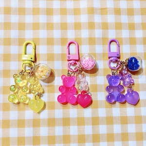 Adorable Gummy Bear Keyring Charms - Cute, Colorful Fashion Accessories for Backpacks, AirPods Cases & More - Perfect Small Gift Idea