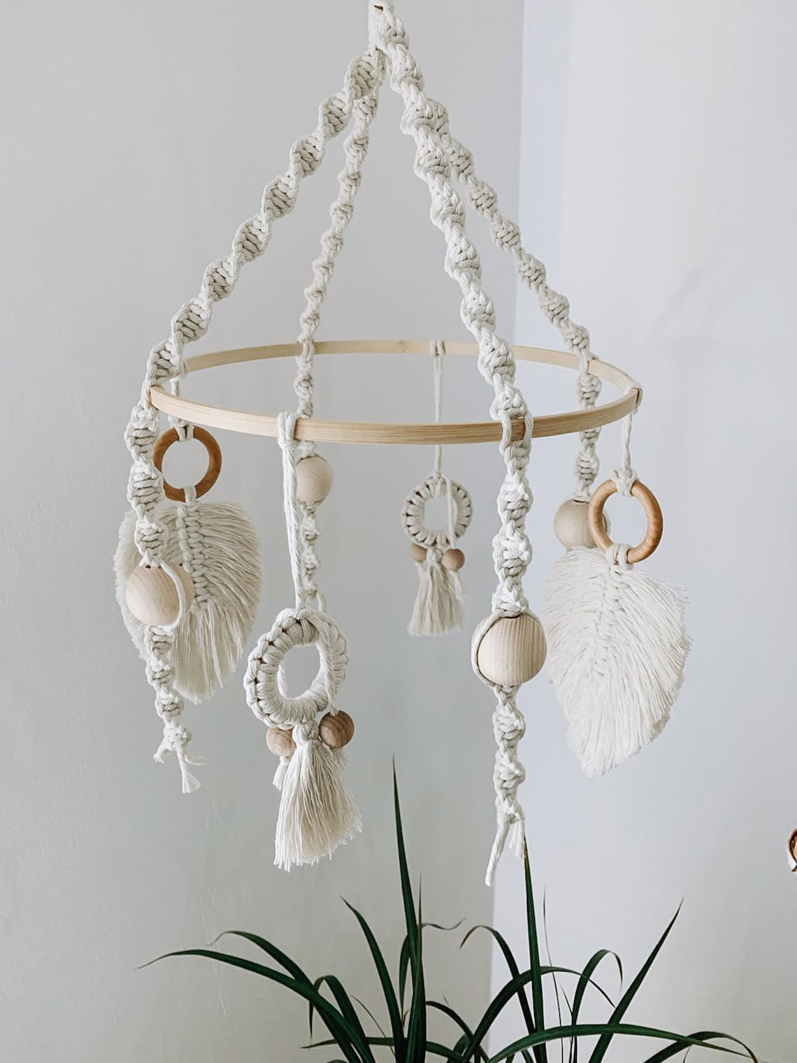 Macrame baby mobile Mobile bebe Baby crib mobile Hanging Etsy