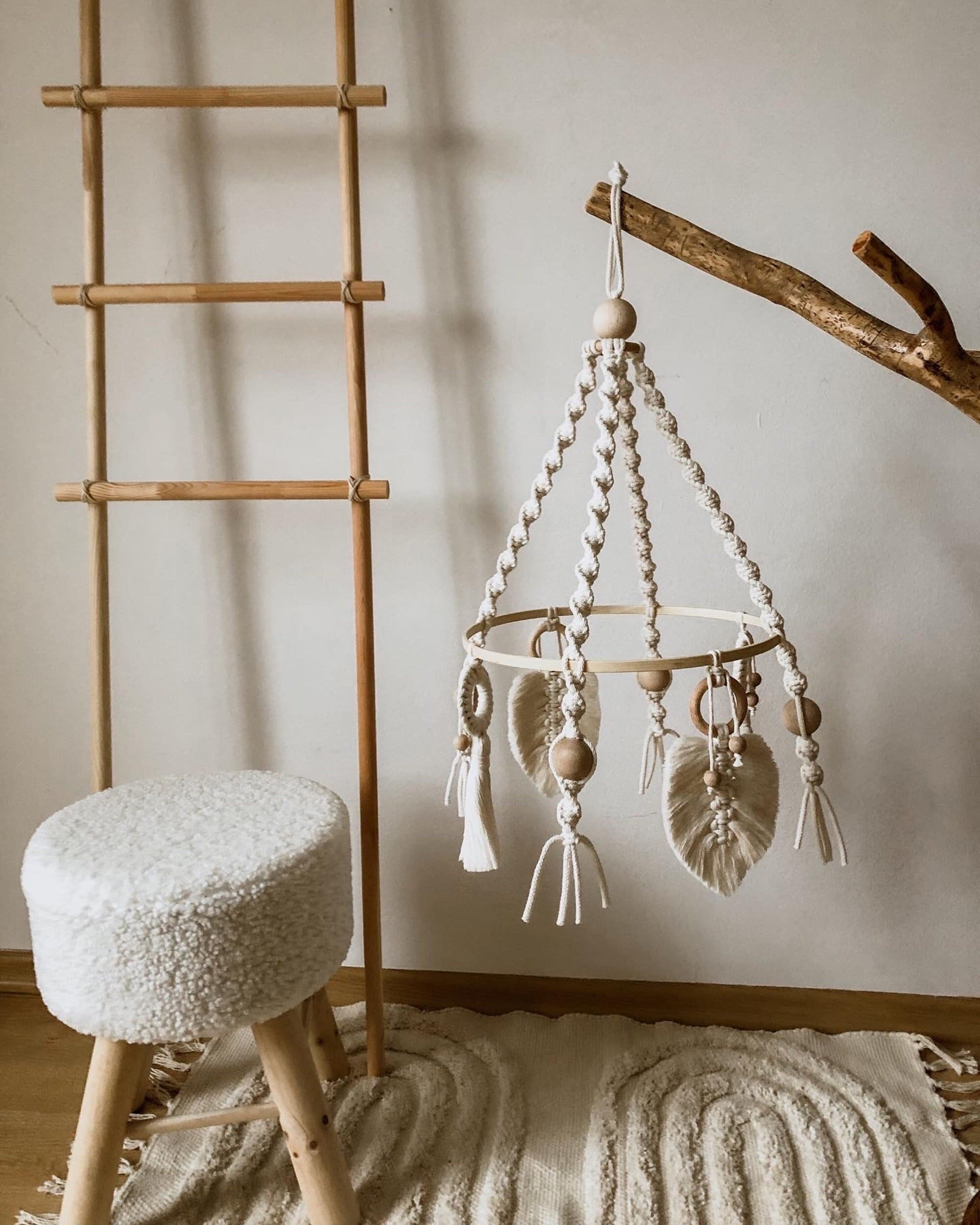 Macrame hanging baby crib outlet