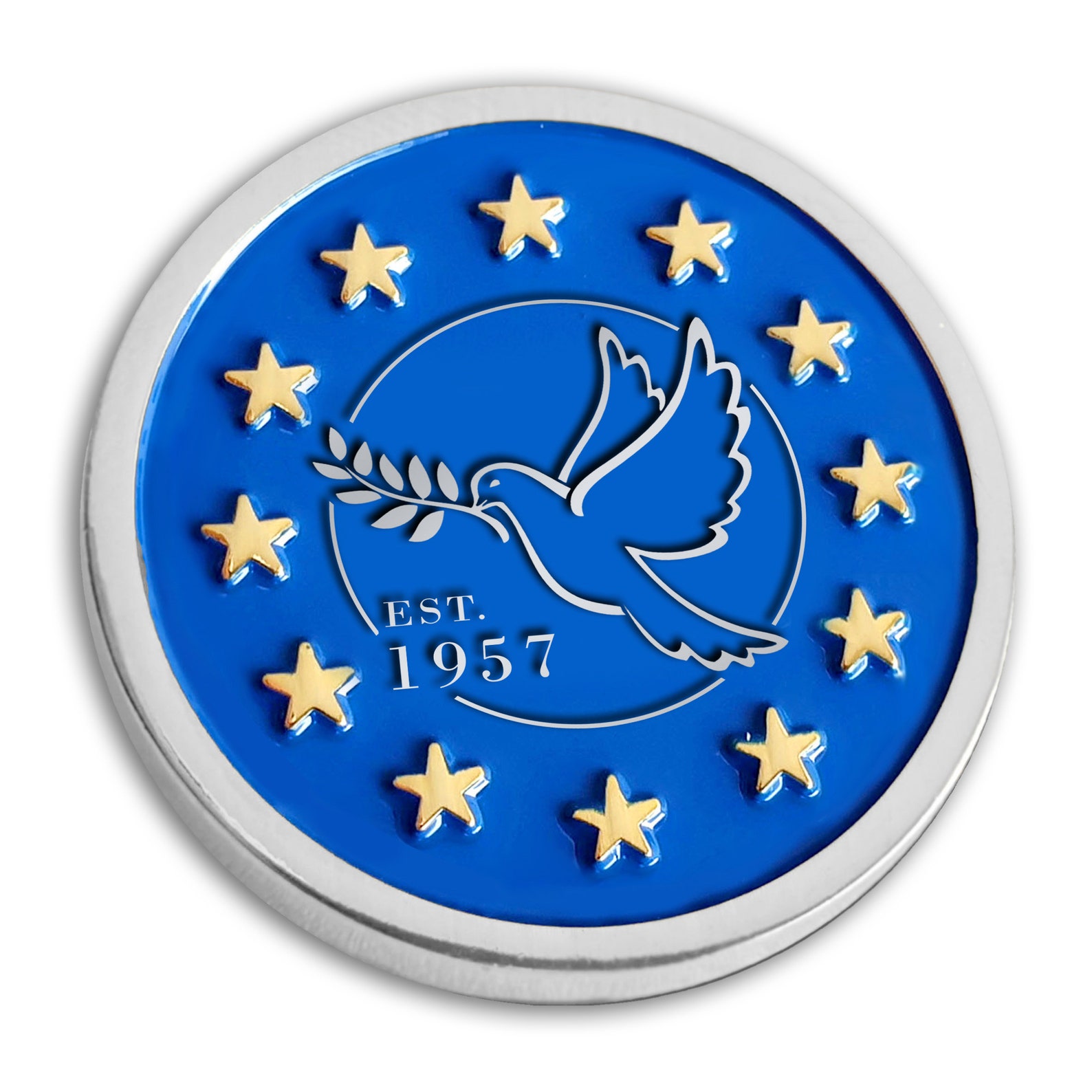 EU Badge Dove of Peace Lapel Pin 35mm Etsy