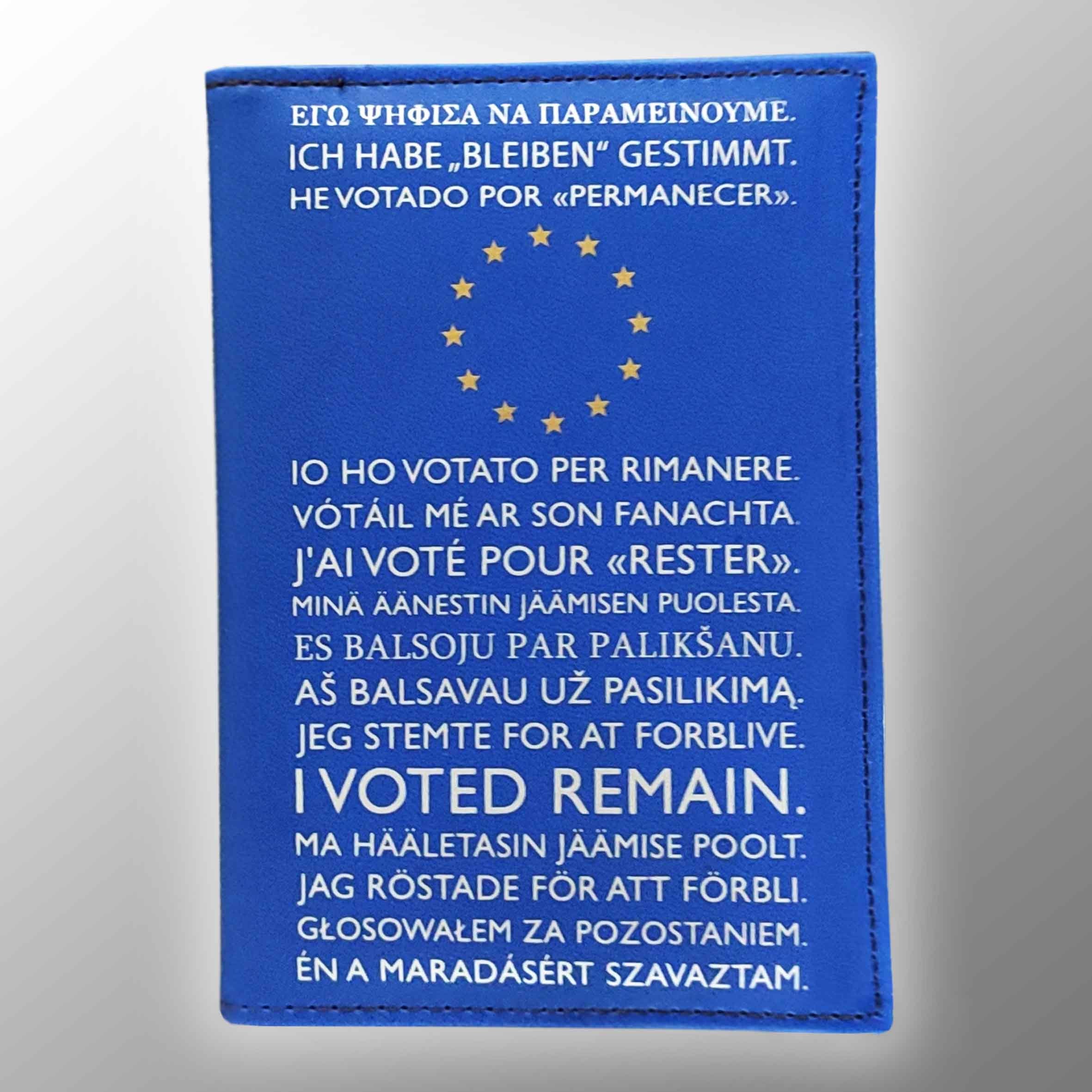 EU Passport Cover I Voted Remain Multilanguage Etsy UK