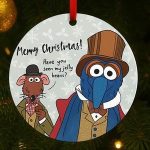 Muppet Christmas Carol Inspired Rizzo Ornament: 'Have You Seen My Jelly Beans?'