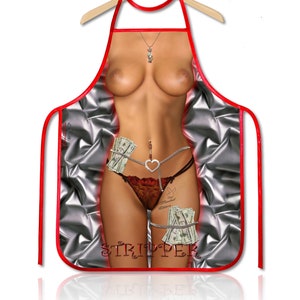 Apron. A sexy, practical gift. Gift idea for your girlfriend. Great fun in the kitchen, barbecue and garden. Photo permanent printing.