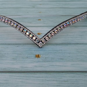 V Browband - English browband - Western browband - Crystal browband - Slim dressage browband - Curved Browband for horses - Custom Browband
