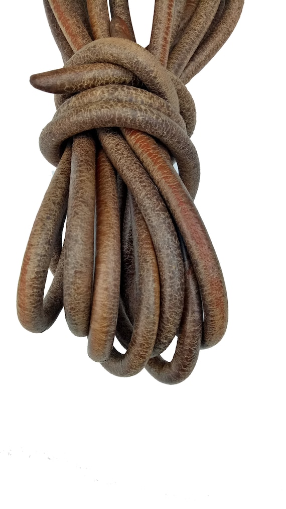 Rustic Soft Flexible Premium Round Leather Cord With Antique Finish for Necklace  Bracelet Jewelry Making 