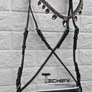 Handcrafted Bitless Leather Bridle for Gentle and Natural Riding with white padding