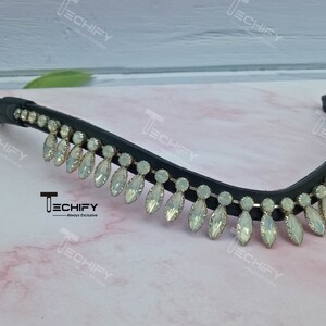 Dressage Luxurious Crystal V Browband for Equine horse Fashion show events blingy browband for leather bridle