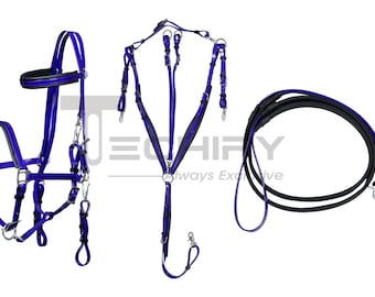 Purple  Endurance Halter Bridle: Waterproof Horse Riding Gear Set
