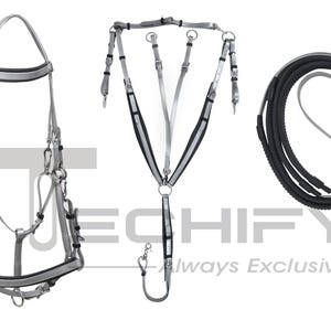 Horse tack Endurance Halter Bridle Set with Reins & Breast Collar | Waterproof, Soft, Super Strong | FREE Custom Name Brass Plate