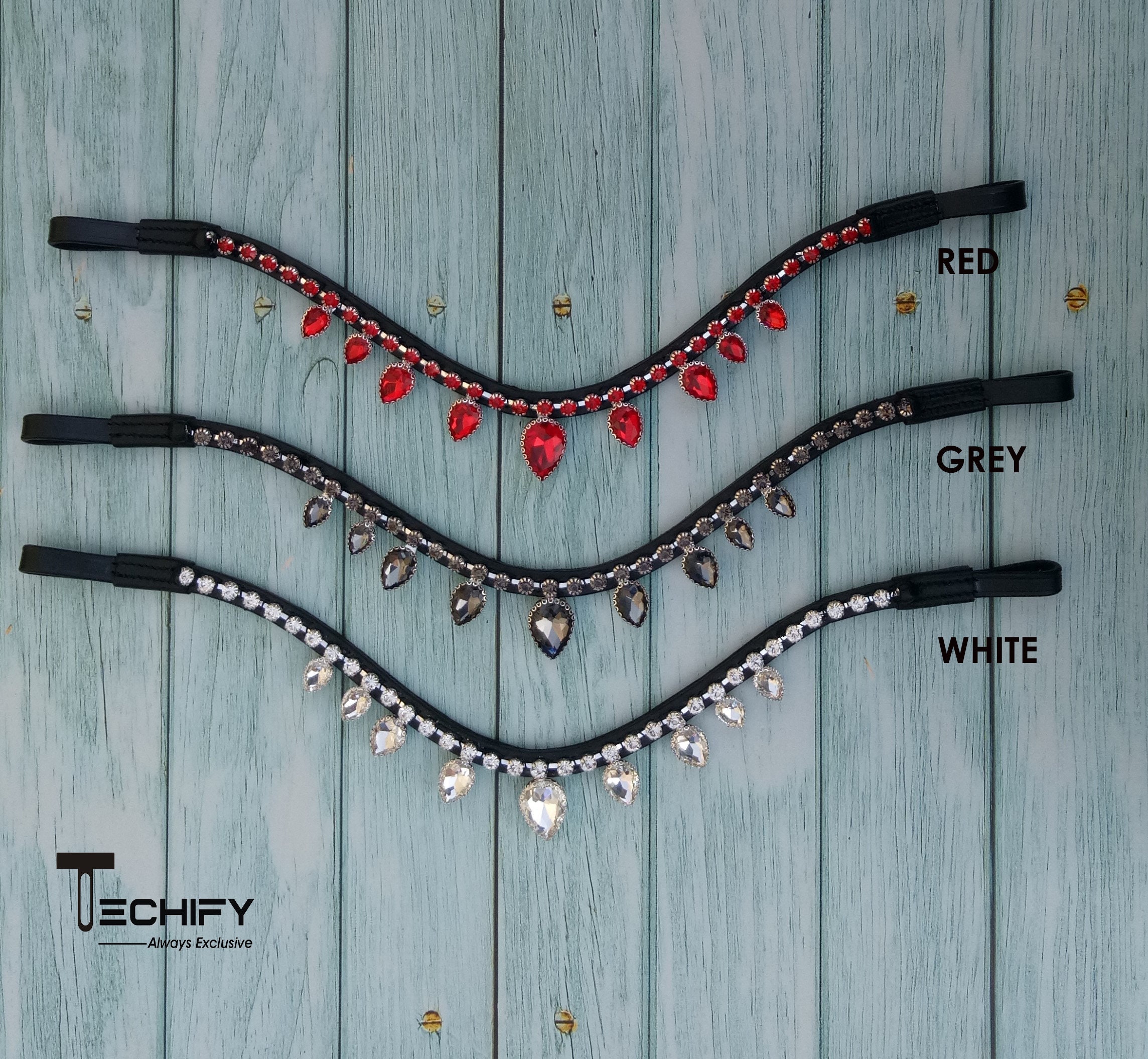 Equipride Beautiful V Shape Diamante Crystal Bling Browband Dressage 3 Row Clear 