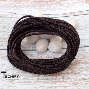 Handcrafted Braided Leather Cord for Necklace Bracelet Handmade Square Braided boho 20m pack