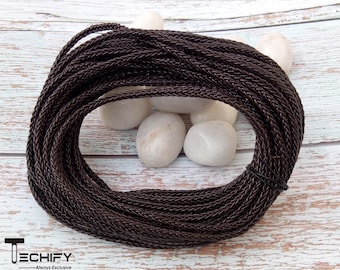 Handcrafted Braided Leather Cord for Necklace Bracelet Handmade Square Braided boho 20m pack