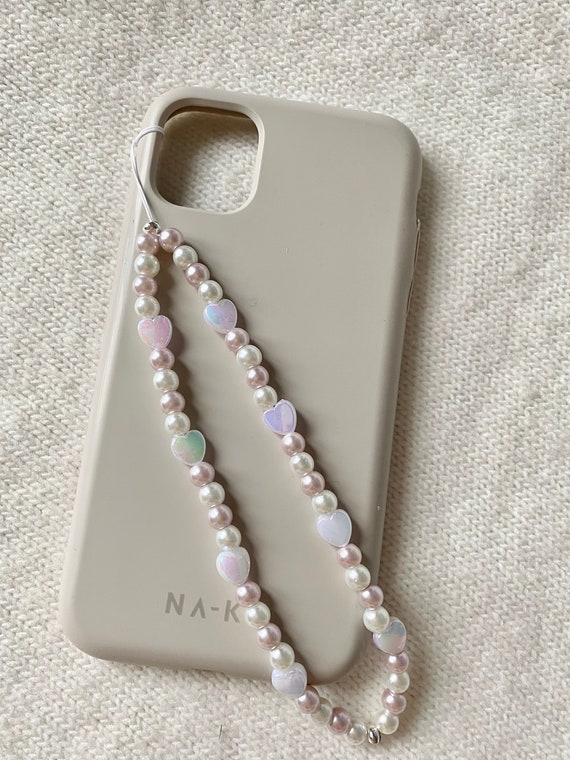 Beaded Phone Charm Lilac Heart Beads Y2K Kawaii Accessories 90s Baby Cute  Aesthetic Rainbow Phone Strap Beaded Accessories Pastel Beads 