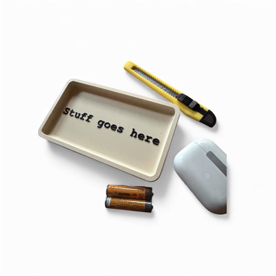 Stuff Goes Here Tray | Bedside Organizer | CATCH ALL TRAY | Stay Neat ...