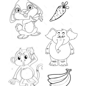 Kids Animal Coloring Pages Set of 3 coloring sheets Coloring | Etsy
