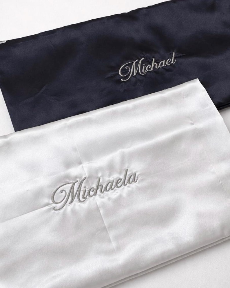 Personalized Satin Pillowcases for Couples or Loved Ones

Elegant satin pillowcases personalized with embroidered names, perfect for couples, siblings, or loved ones who want to add a special touch to their space. The soft satin fabric and delicate embroidery create a meaningful and stylish keepsake that celebrates connection and shared moments.