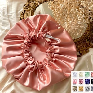 Reversible Satin Bonnet for Women – Satin Sleep Bonnet, Curly Hair Satin Bonnet, Natural Hair Protection, Luxury Hair Bonnet